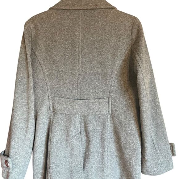 Lands' End Women’s Gray Wool Peacoat with Wide Lapel Collar Sz 8 - Picture 8 of 11